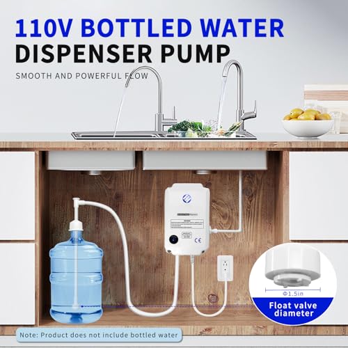 Verbesserte Bottled Water Dispenser Pump System for Home，2L Flow Drinking Water Pump Dispensing Single Inlet for 5 Gal，110V Electric Water Jug Bottle Pump for Coffee Ice Machines Refrigerator Faucet - Image 2