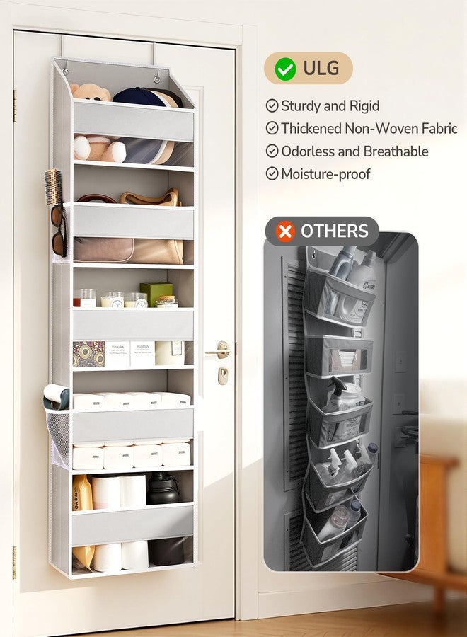 ULG 2-Pack Over-The-Door Organizer 5 Tiers, – Hanging Storage Organizer with 4 Mesh Side Pockets,Space Saving Closet Door Organizer for Clothes, Shoes, Toys, Accessories Light Gray - Image 3