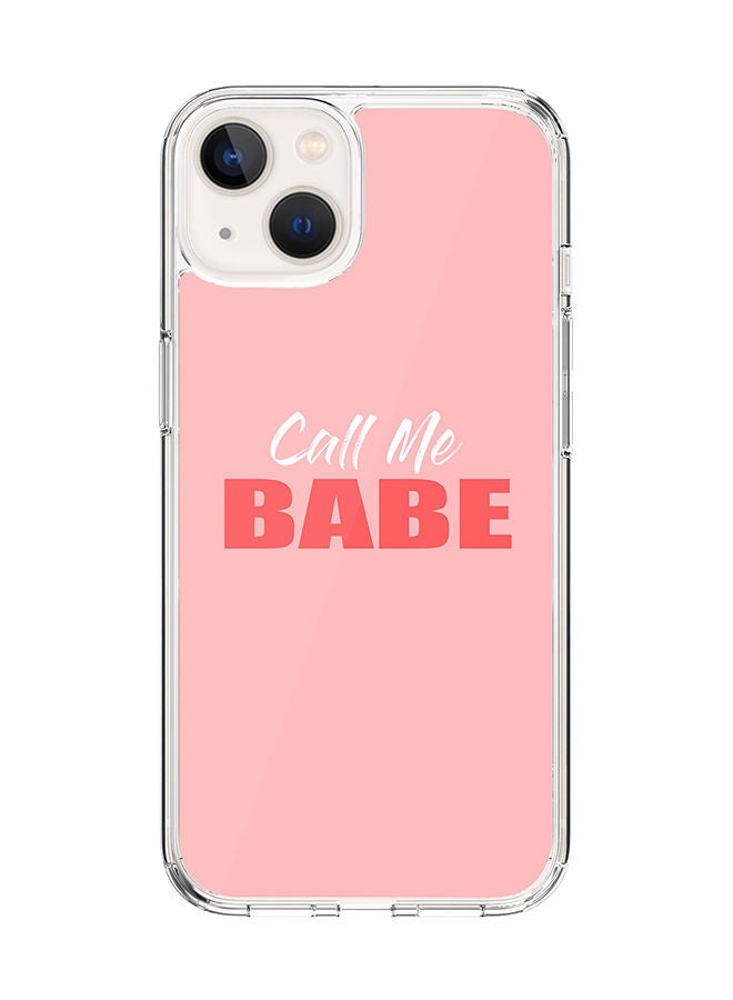 Stylizedd Classic Clear Case for Apple iPhone 14 Hybrid Soft Case Flexible Edges Anti Drop TPU PC Gel Thin Transparent Cover [ Designed for Apple iPhone 14 ] - Call me babe Full Print - Image 1