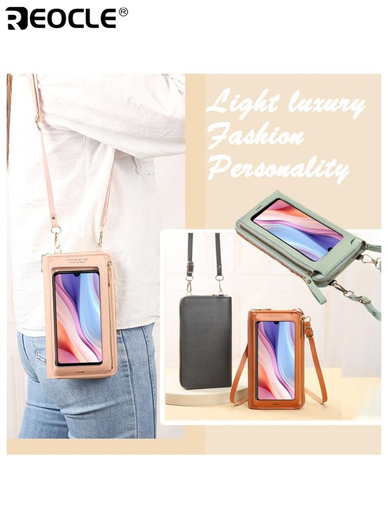 ريوكل حقيبة نسائية ضد السرقة شفافة بشاشة لمس حقيبة كتف وصدرية صغيرة متعددة الوظائف للأمهات مع سحاب وحامل بطاقات هدية مثالية للمناسبات الخاصة - Image 2