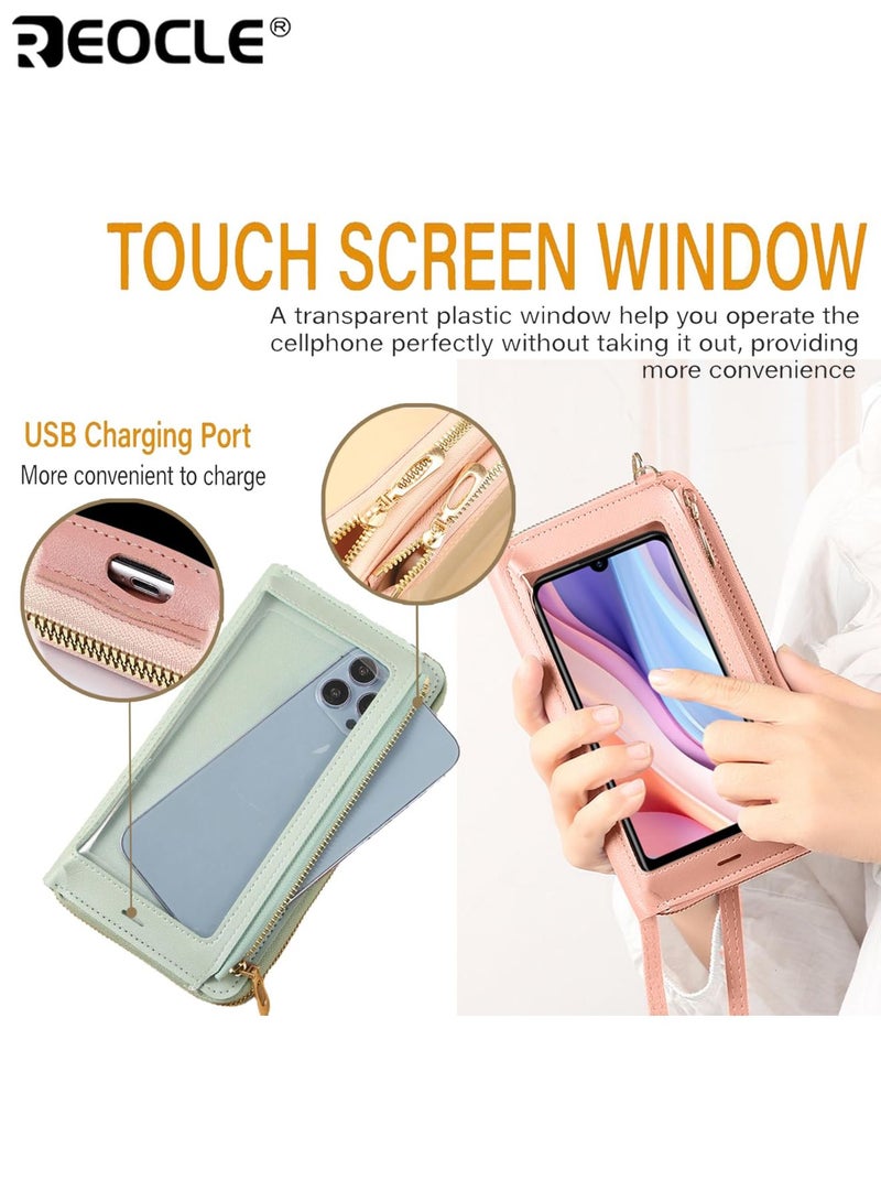 ريوكل حقيبة نسائية ضد السرقة شفافة بشاشة لمس حقيبة كتف وصدرية صغيرة متعددة الوظائف للأمهات مع سحاب وحامل بطاقات هدية مثالية للمناسبات الخاصة - Image 4