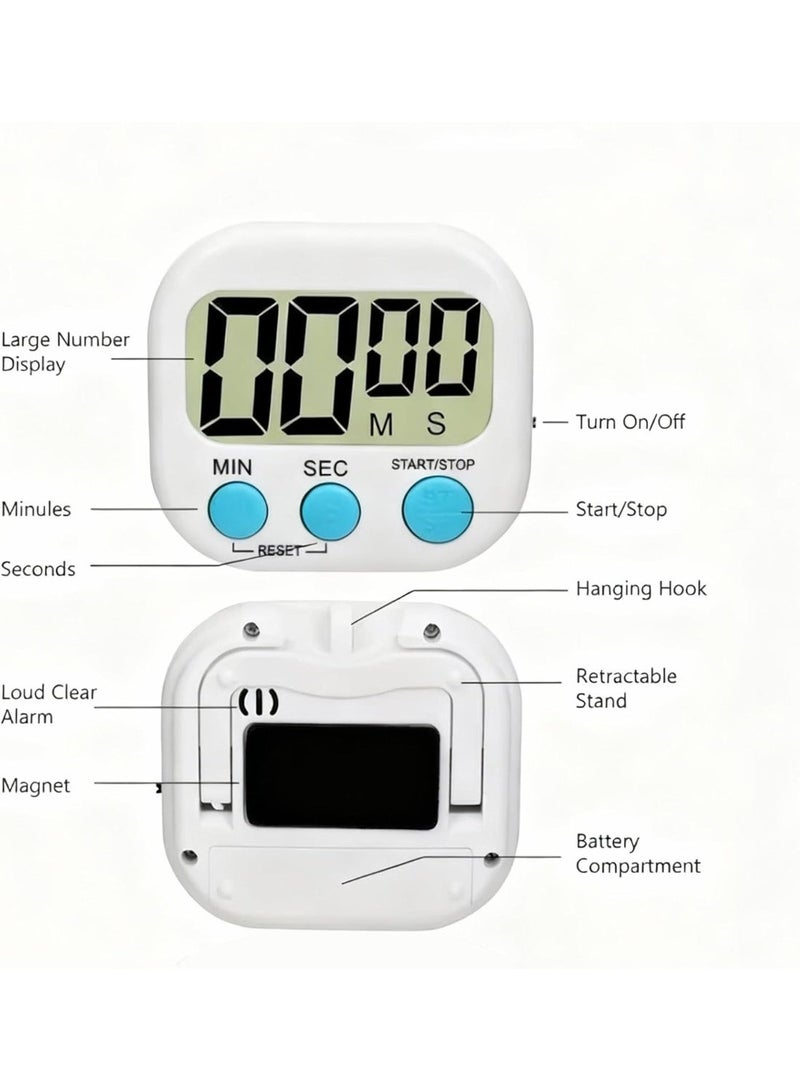Student Timer, With Countdown Mode, A Time Management Aid, For Children's Focus Training, Study Sessions, Test Prep, Cooking, Baking, And Sports Timing (White) - Image 4