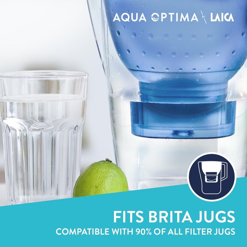 Aqua Optima Water Filter Cartridges, Evolve+ 12 Pack, Fits Brita Maxtra+ and PerfectFit Jugs, 5 Stage Filtration System Reduces Chlorine, Limescale & Other Impurities, 12 Months Supply Compact design - Image 3