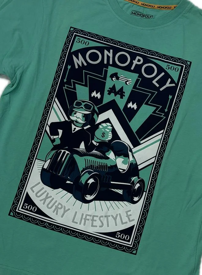 Take Two  Monopoly Men Green Short Sleeve T-Shirt for Men | Best Price UAE