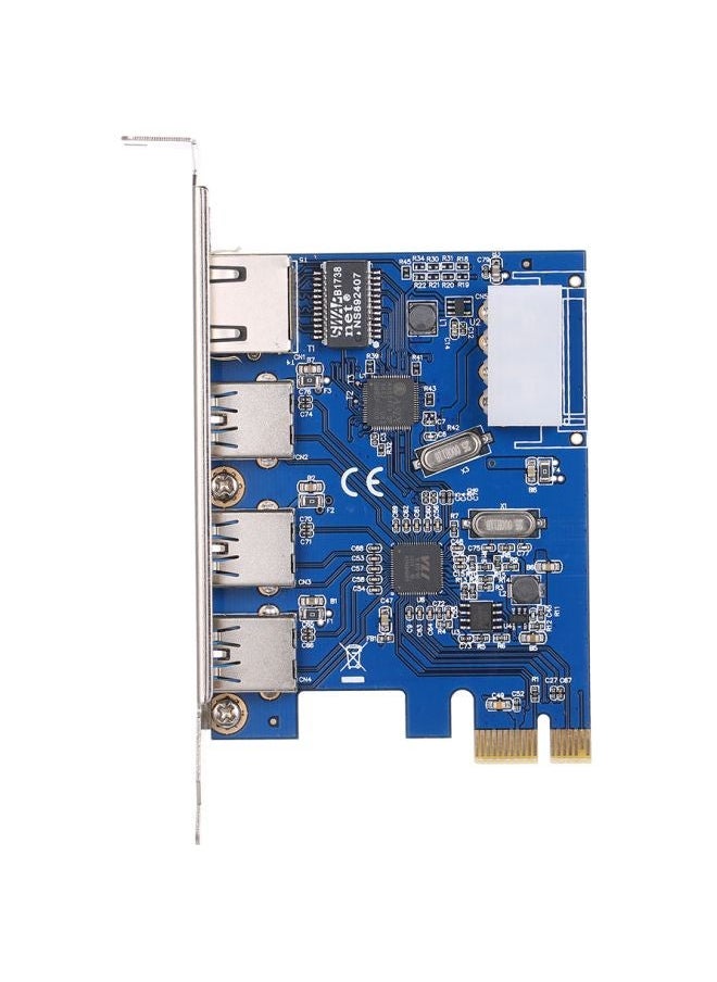 NIBEMINENT PCI-E To USB 3.0 Expansion Card With Driver CD Blue/Silver/Grey  - Image 1