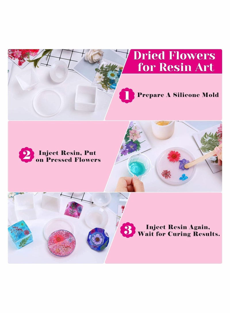 KASTWAVE Dried Pressed Flowers for Resin, 100Pcs Real Pressed Flowers Dry Leaves Bulk Natural Herbs Kit - Image 4