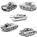Fascinations Metal Earth Tanks 3D Metal Model Kits M1 Abrams Tiger 1 T34 ChiHa Sherman Set of 5 - Image 2