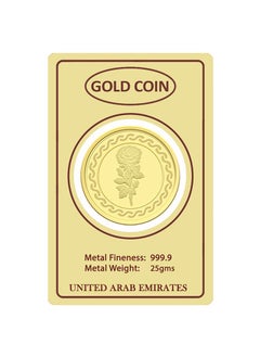 FK Jewellers 25g Gold Coin with Flower & UAE Heritage Building Design - 25 Grams 24KT 999.9 Purity  - Image 2