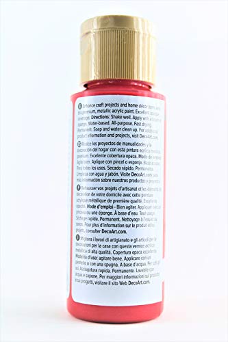 DecoArt Dazzling Metallics Acrylic Paint 2oz-Festive Red - Image 3