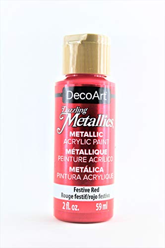 DecoArt Dazzling Metallics Acrylic Paint 2oz-Festive Red - Image 5