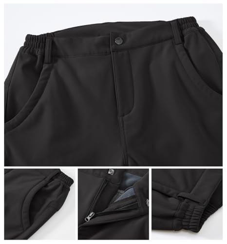 Gopune Women's Waterproof Windproof Outdoor Hiking Snow Ski Insulated Pants (Black,2XL) - Image 4
