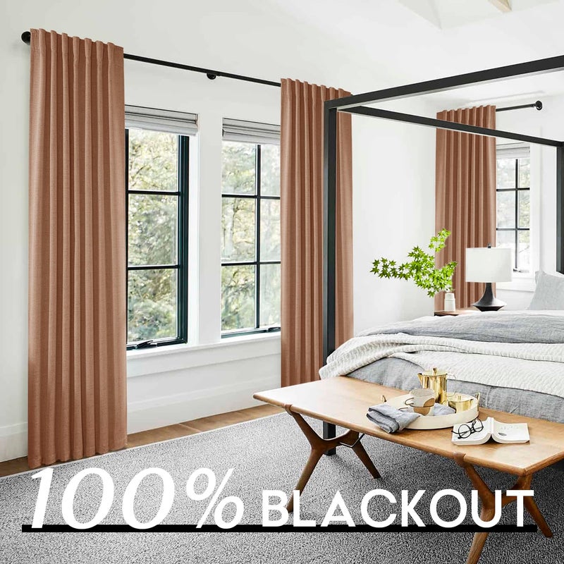 PANELSBURG Rustic Farmhouse Living Room Curtains 84 Inches Long Terracotta Rust Colored Blackout Linen Boho Western Curtains for Bedroom Home Office Nursery - Image 4