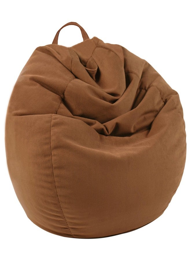 LPMOERA Stuffed Animal Storage Bean Bag Chair Cover (No Filler) For Kids and Adults.Soft Stuffable Bean Bag For Organizing Children Plush Toys or Memory Foam Caramel S for Kids - Image 1