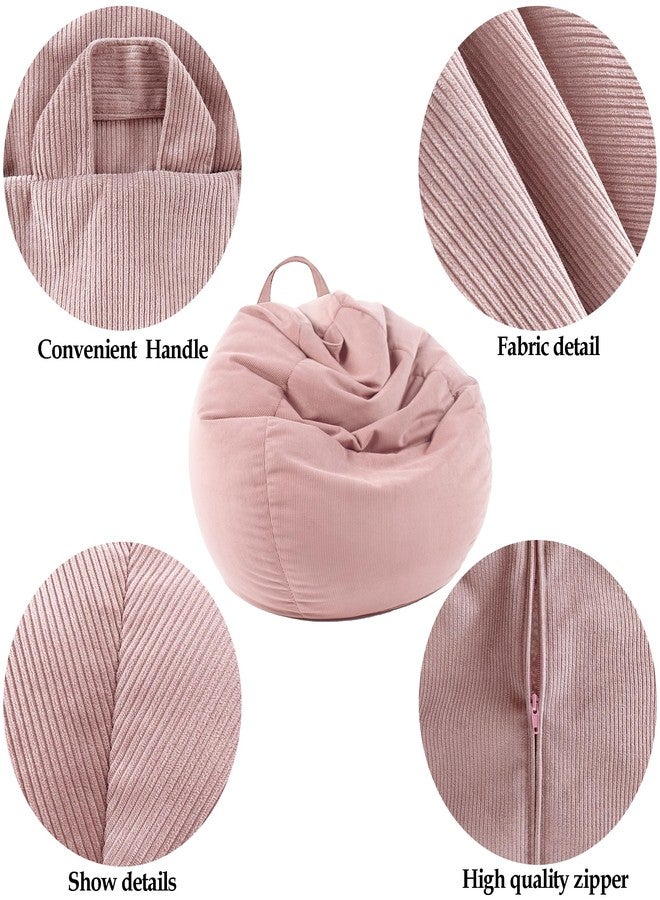 LPMOERA Stuffed Animal Storage Bean Bag Chair Cover (No Filler) For Kids and Adults.Soft Stuffable Bean Bag For Organizing Children Plush Toys or Memory Foam Caramel S for Kids - Image 2