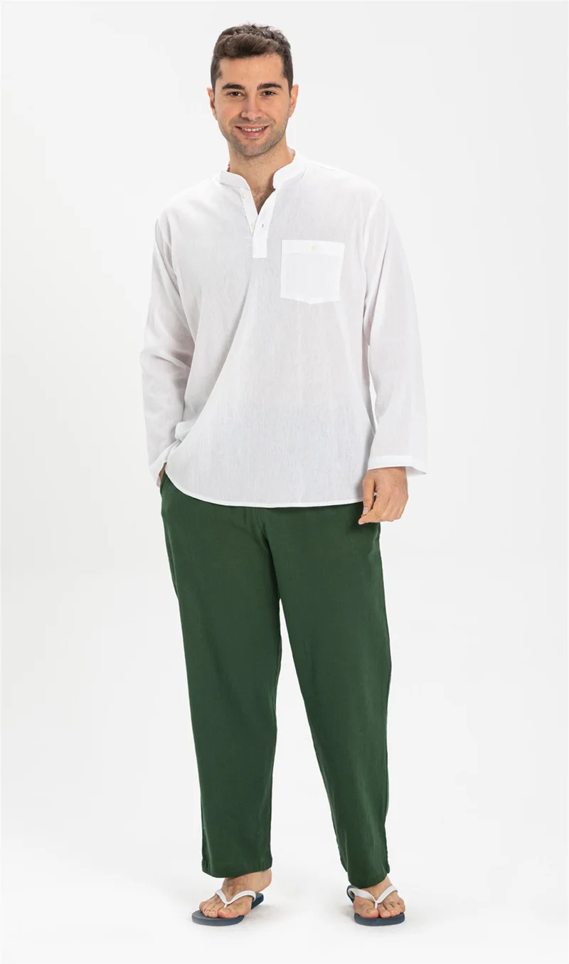 Eliş Şile Bezi Şile Bezi Unisex Şalvar Pantolon Yeşil Ysl