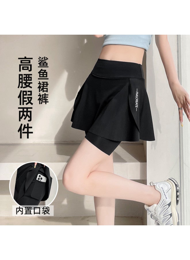 PLANDOO Shark Pants Skirt, Women'S Outerwear, Summer Thin Ice Silk Leggings, Three-Point Yoga Barbie Shorts - Image 5