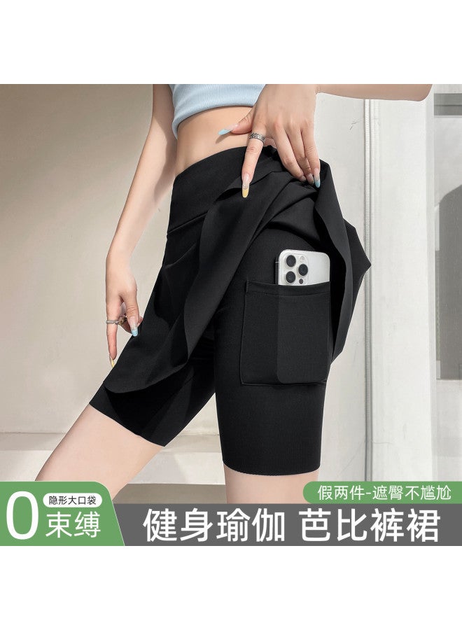 PLANDOO Shark Pants Skirt, Women'S Outerwear, Summer Thin Ice Silk Leggings, Three-Point Yoga Barbie Shorts - Image 4