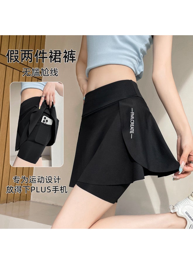 PLANDOO Shark Pants Skirt, Women'S Outerwear, Summer Thin Ice Silk Leggings, Three-Point Yoga Barbie Shorts - Image 3