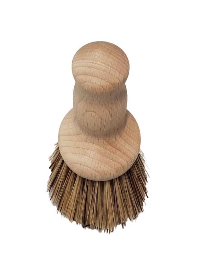 IPPINKA Pot Brush - Oiled Beech Wood Handle - Natural Union Plant Fiber Bristles - Made in Germany - Image 1