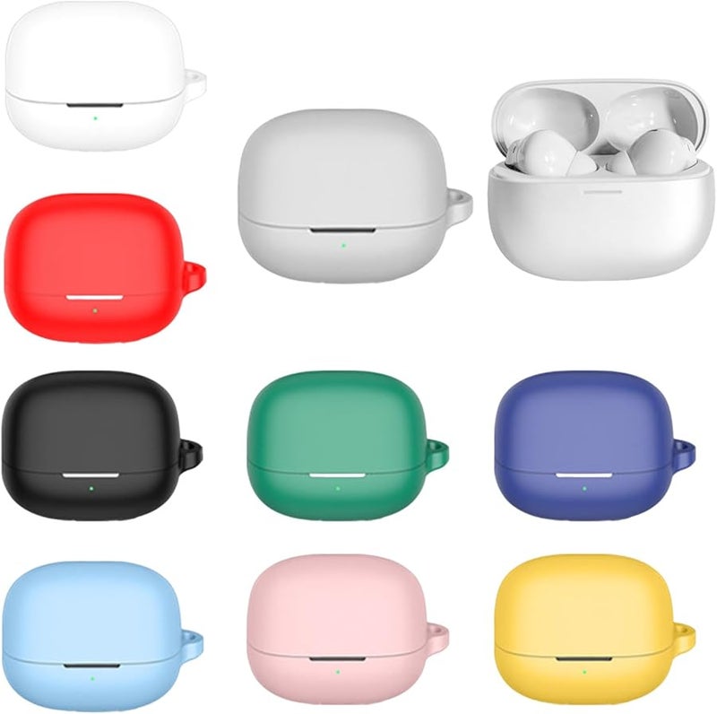 Sky Blue Silicone Cover Case Compatible for Buds5Pro Earbuds Anti Dust Drop Proof with Carabiner - Image 3