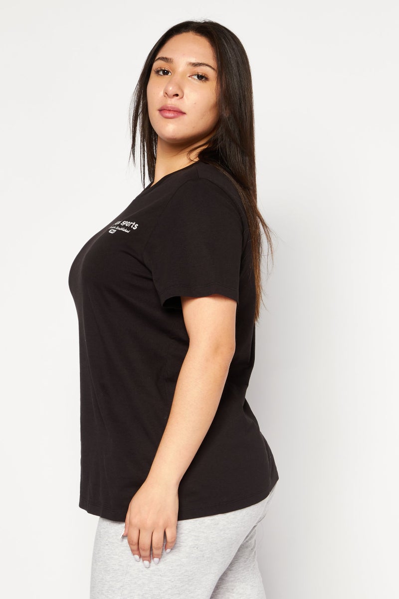 PUMA تي شيرت تدريب قصير الأكمام للنساء، أسود - Image 3