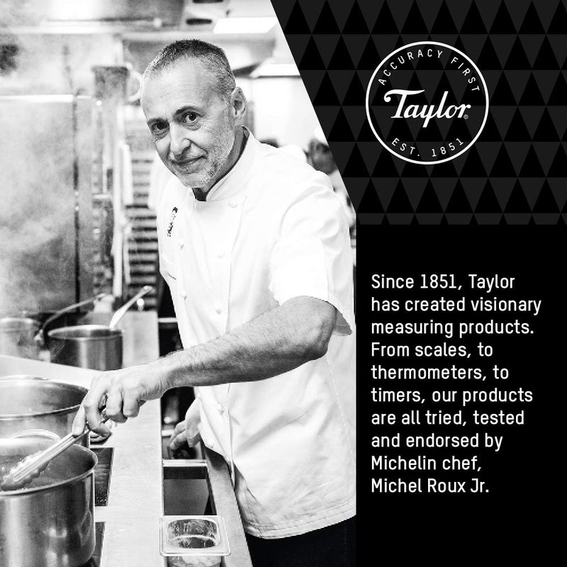 Taylor مؤقت مطبخ تايلور، إنذار دوار ميكانيكي كلاسيكي للطهي والخبز، 60 دقيقة، أبيض - Image 3