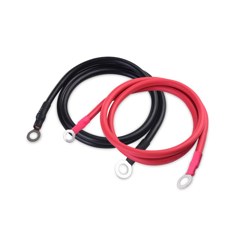 كابل ماترز كابل بطارية 6 قياس كابل طاقة العاكس مع نحاس خالي من الأكسجين 3 أقدام أسود أحمر مجموعة من قطعتين