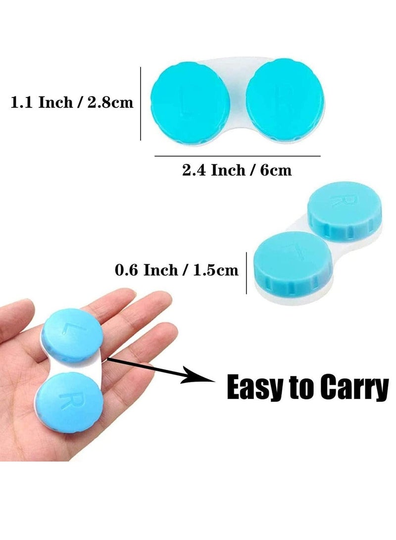 SYOSI Contact Lens Case Box Colorful Holder Container with Soak Storage Kit Portable Mini Contact Lens Protect Your Eyes by Changing Your Lens Case Monthly 12 Pack Pink Blue Purple Green  - Image 2