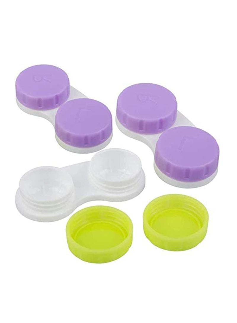 SYOSI Contact Lens Case Box Colorful Holder Container with Soak Storage Kit Portable Mini Contact Lens Protect Your Eyes by Changing Your Lens Case Monthly 12 Pack Pink Blue Purple Green  - Image 4