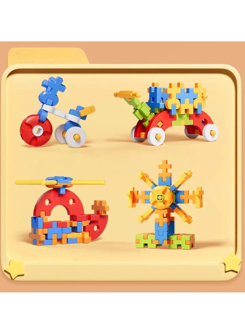 100PCS Educational Building Blocks for Kids – DIY Large Puzzle Bricks Toys for Boys & Girls 3+ Years, Multicolor Learning Construction Set, Safe Material, Develops Creativity & Motor Skills  - Image 3