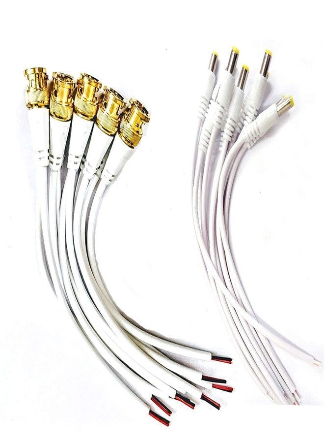 BigPlayer CCTV BNC Connector & DC Power Cable Combo 10 Pcs BNC Male Connectors + 10 Pcs 2.1mm DC Power Pigtail Male Plug Cable Video Adapter Kit for Surveillance Camera - Image 1