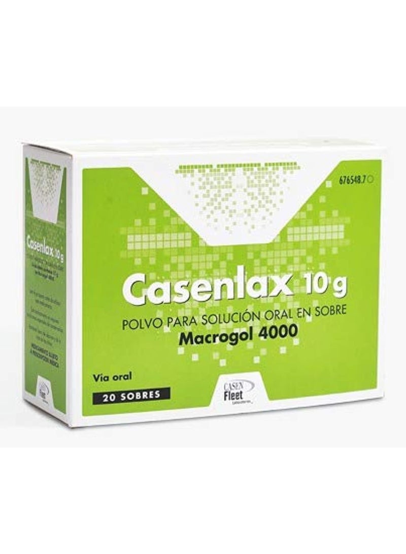 Casenlax 10g Macrogol 4000 Sachets – Constipation Relief & Digestive Bowel Support Powder – Gentle Stool Softening Formula 20 Sachets
