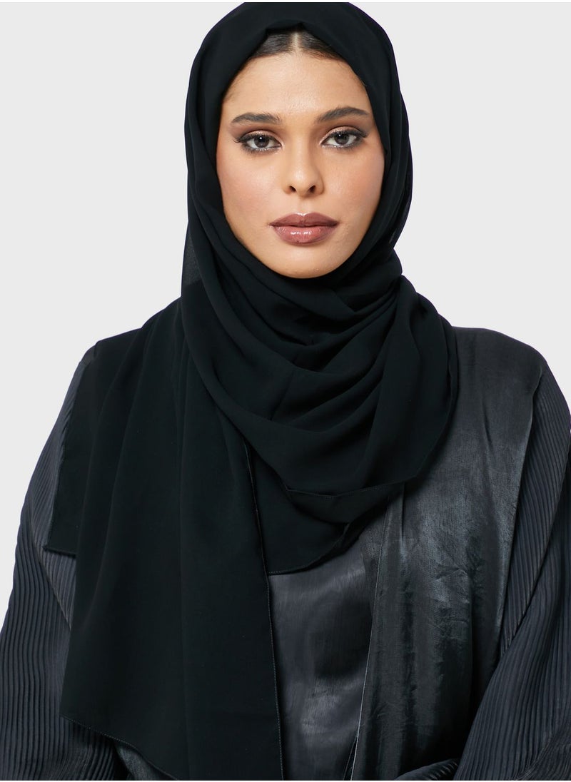 Moistreet - Pleated Longline Abaya - Image 1