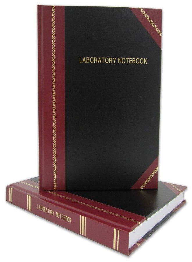 بوك فاكتوري دفتر ملاحظات مختبر BookFactory - درجة احترافية - 500 صفحة، 8 بوصة × 10 بوصة (تنسيق مسطر) غلاف من الجلد الصناعي الأسود والعنابي، غلاف مقوى مخيط (صنع في الولايات المتحدة الأمريكية) - Image 2