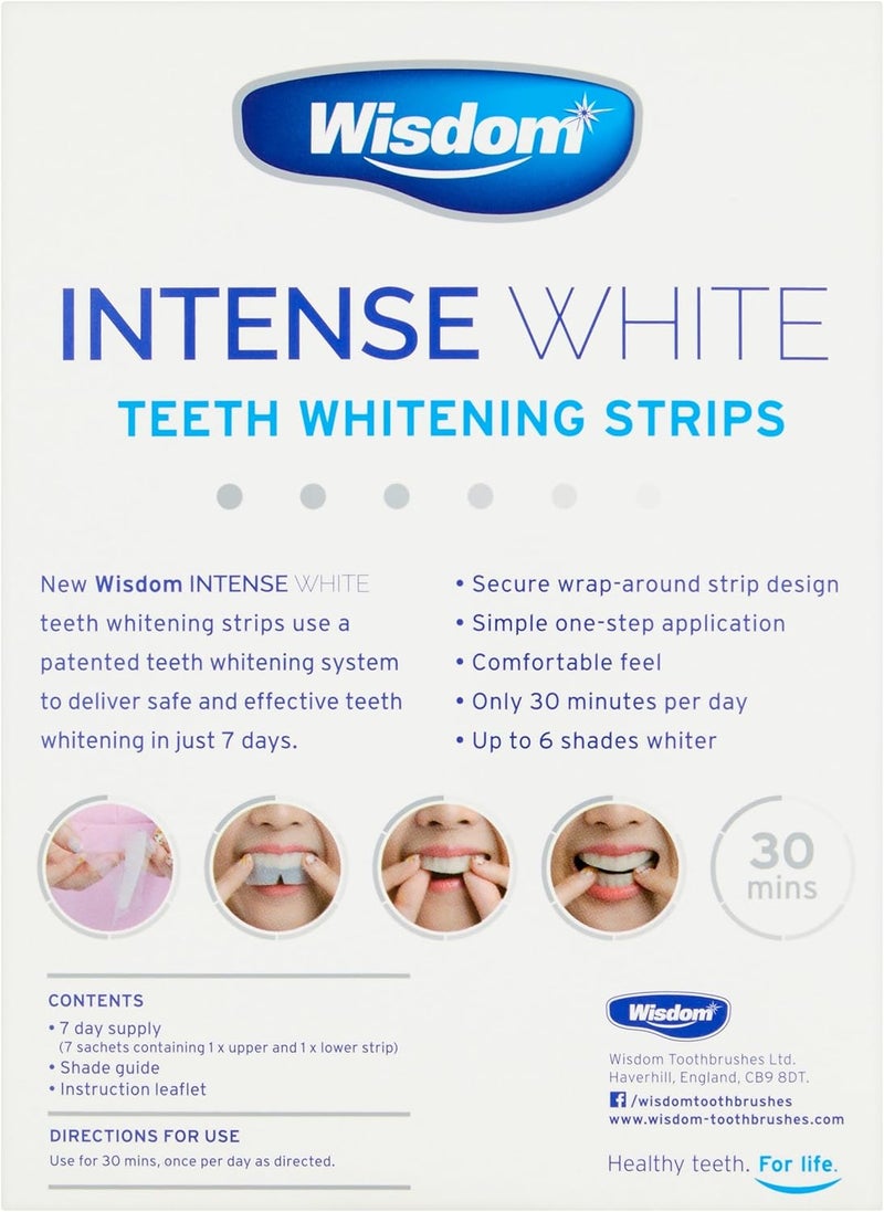 Wisdom Intense White Teeth Whitening Strips 6 Shades Whiter in 7 Days - Image 2