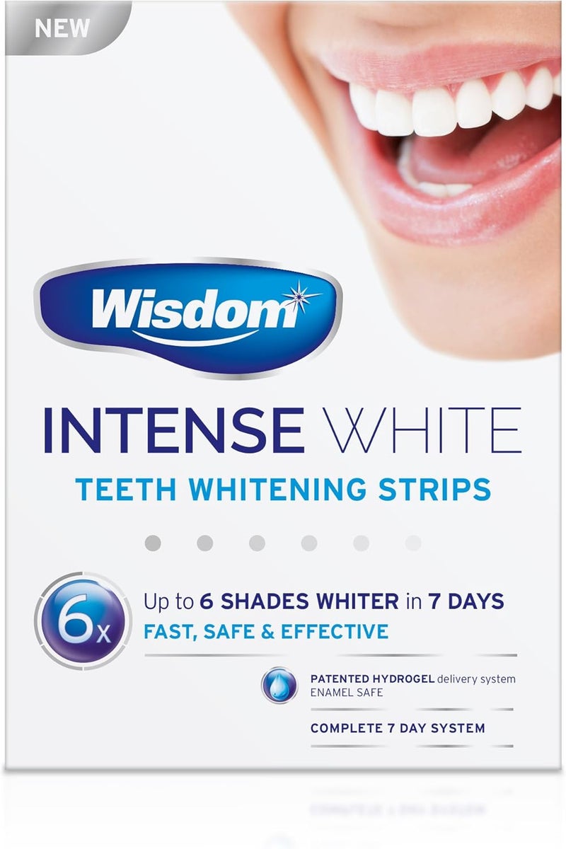 Wisdom Intense White Teeth Whitening Strips 6 Shades Whiter in 7 Days - Image 1
