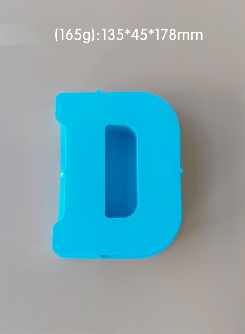 قالب سيليكون كبير متعدد الاستخدامات بشكل حرف D – قالب مقاوم للحرارة وآمن للريزن، الشوكولاتة، الصابون، الشمع ومشاريع الخبز