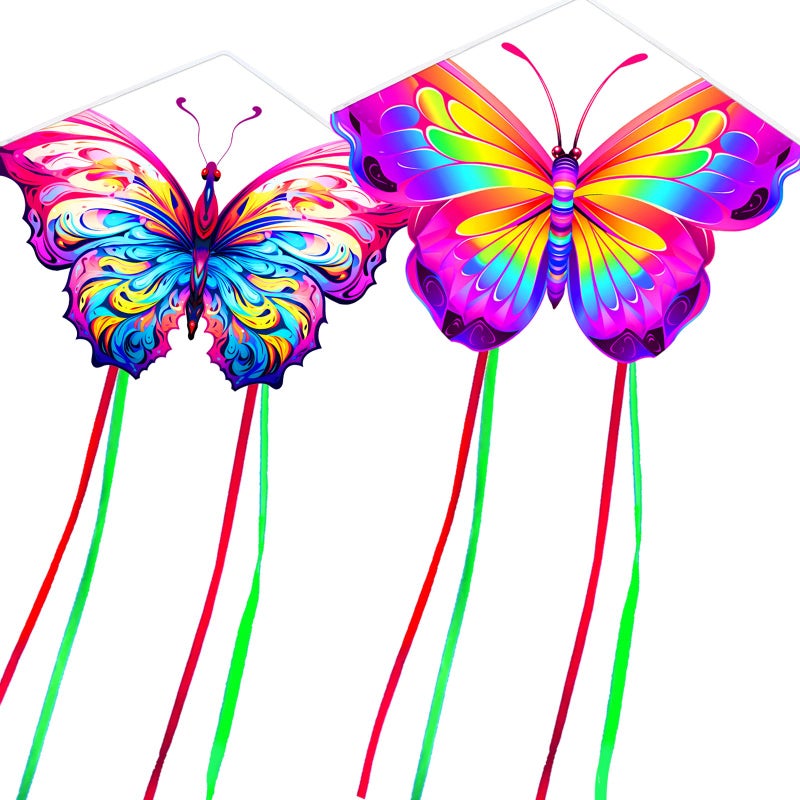 HENGDA KITE 2 Pack Butterfly Kitefor Kids and AdultsEasy to FlyExcellent Fabric and Structure DesignThe Pictures are Beautiful in high DefinitionSuitable for Beginners31x22 - Image 2