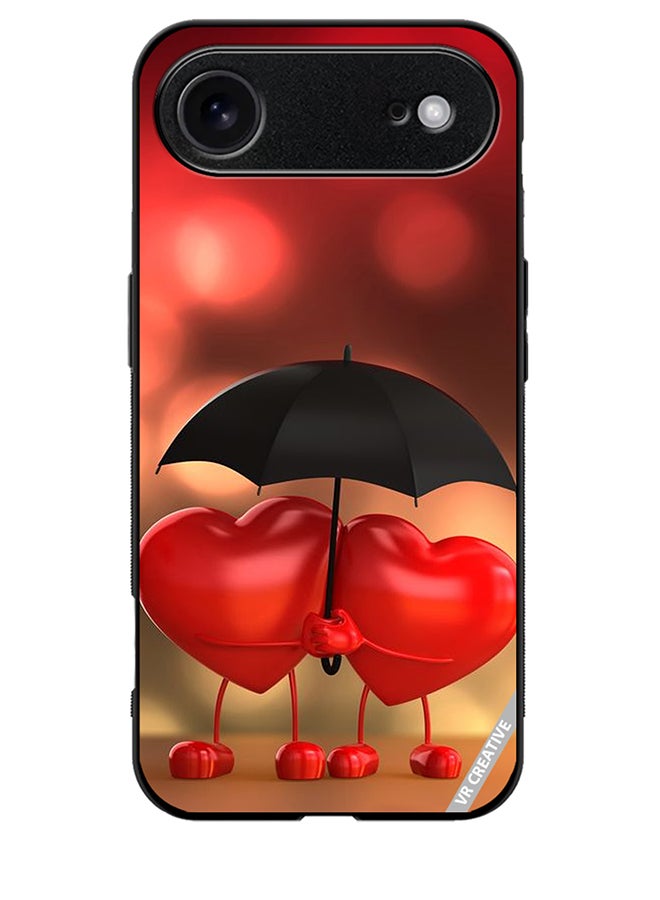 Protective Case Cover For Apple iPhone 17 Air Hearts Under Umbrella Design Multicolour