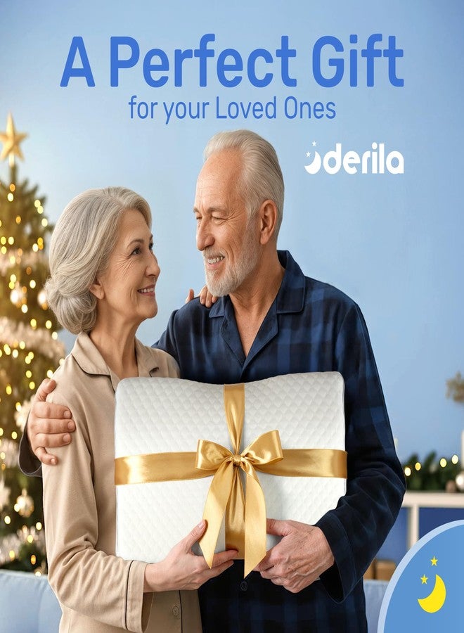 Derila Cervical Memory Foam Pillow | The Ergonomic Bed Pillows for Side, Back, Stomach Sleepers. Neck Contoured Support Pillow Improves Sleep. Wake up Refreshed with Neck & Shoulder Pain Relief - Image 2