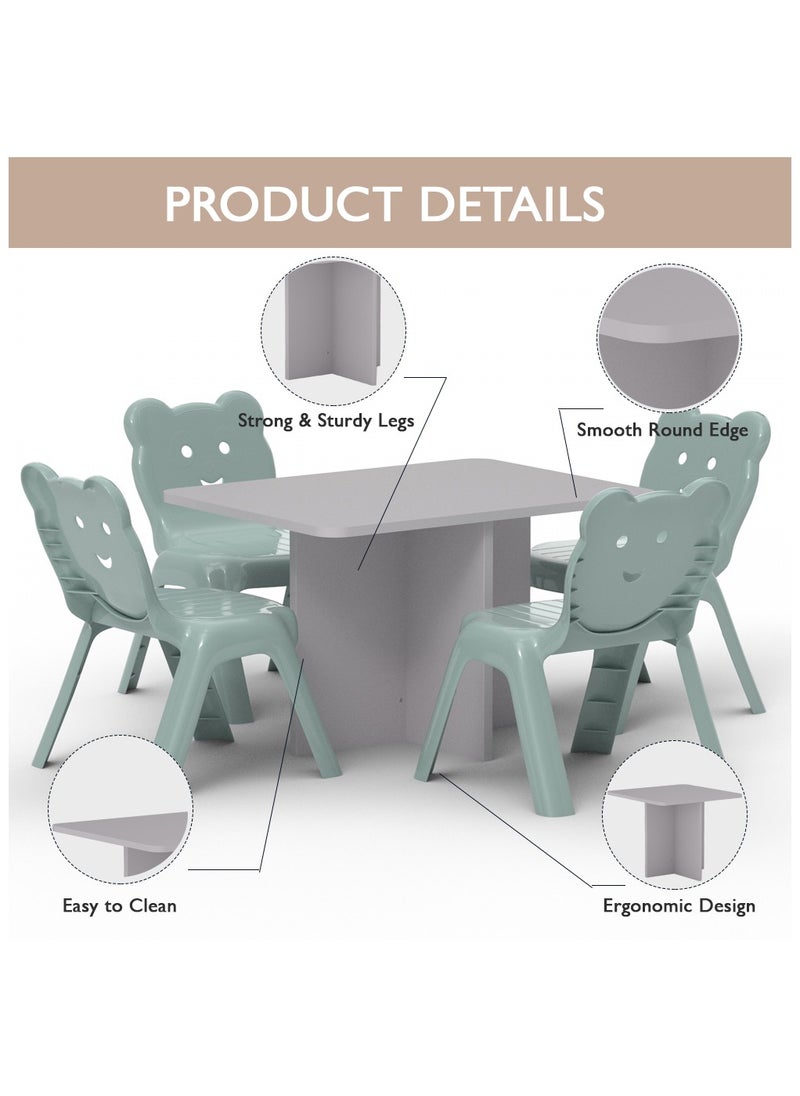 Mahmayi - Mahmayi CH01 Ergonomic Child Desk(80X50) Light Grey with 4 X CHC1 Child Plastic Chair Light Grey Combo - Image 1