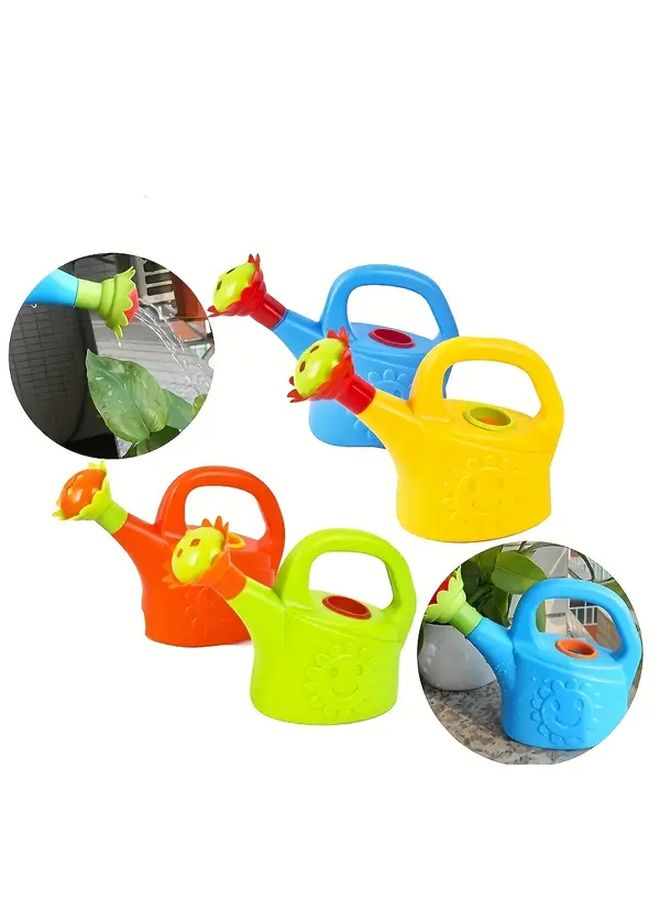 Cute Plastic Watering Can For Indoor Plants Lightweight Durable Easy Clean Red Blue Yellow - Image 1