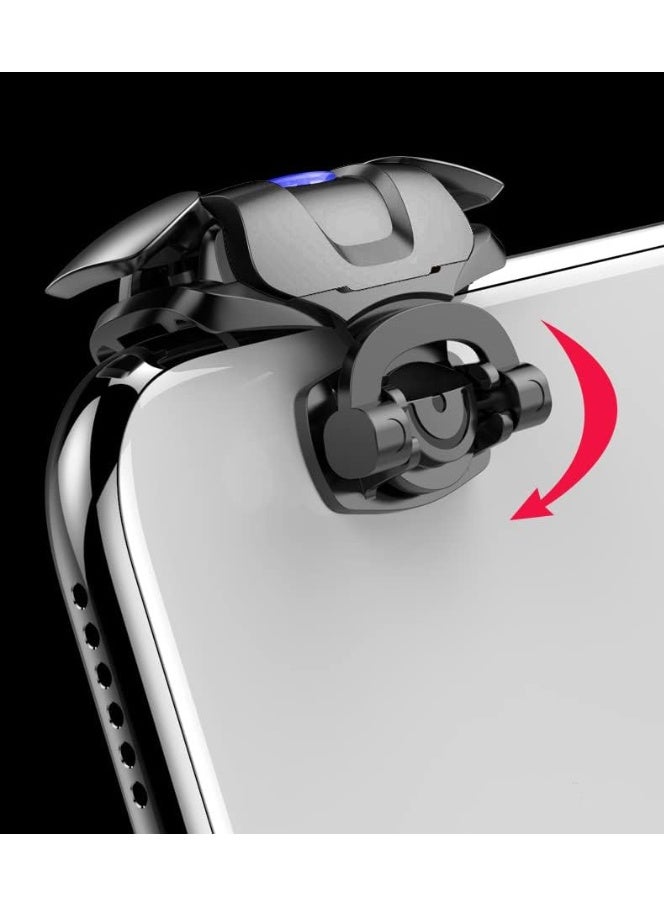 ناكسي فلاي ألعاب إطلاق النار المحمولة مع زناد، قبضة ألعاب محمولة لـ PUBG/COD، عصي تحكم حساسة لإطلاق النار والتصويب، زر تصويب L1R1، عصا تحكم للاعبين لهواتف iPhone وAndroid، ملحقات لوحة الألعاب، لون أسود - Image 5