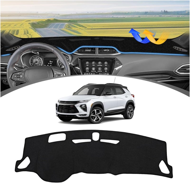 FIILINES Budget friendly sizing alternatives Dash Cover Compatible with Chevrolet Trailblazer 2023 2022 2021 Dashboard Mat Cover Sunshade Nonslip Mesh Protector No Glare Low maintenance - Image 1