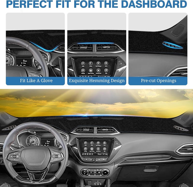 FIILINES Budget friendly sizing alternatives Dash Cover Compatible with Chevrolet Trailblazer 2023 2022 2021 Dashboard Mat Cover Sunshade Nonslip Mesh Protector No Glare Low maintenance - Image 4