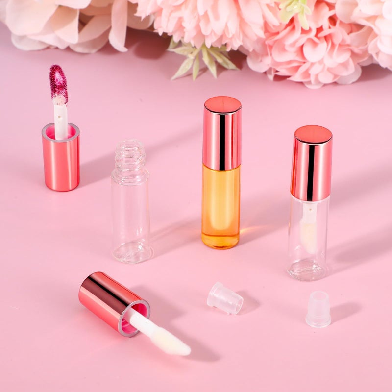 IANFAN 10 Pcs Empty Lip Gloss Tubes, 1.2ml Mini Refillable Lip Balm Bottles with Rubber Insert and Brush Clear Plastic Lip Balm Gloss Containers for Samples Lips Balms Travel Split and DIY Makeup - Image 4