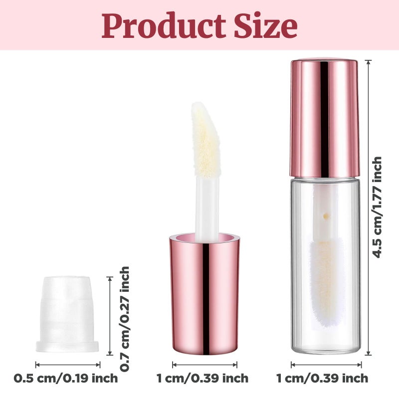 IANFAN 10 Pcs Empty Lip Gloss Tubes, 1.2ml Mini Refillable Lip Balm Bottles with Rubber Insert and Brush Clear Plastic Lip Balm Gloss Containers for Samples Lips Balms Travel Split and DIY Makeup - Image 2