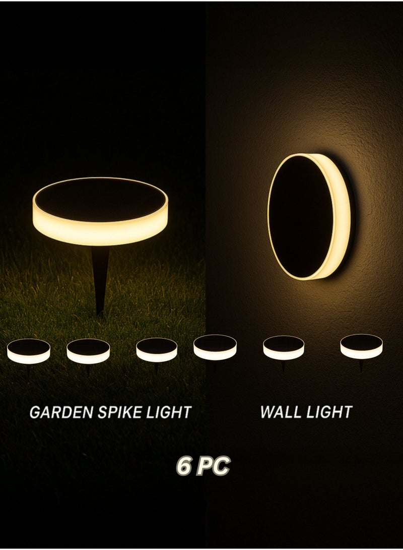 Vmax Solar LED Garden & Wall Lights – 6PC Warm White, IP65 Waterproof, Auto On/Off, Outdoor Lighting for Walkway, Fence, Pool, Patio - Image 1
