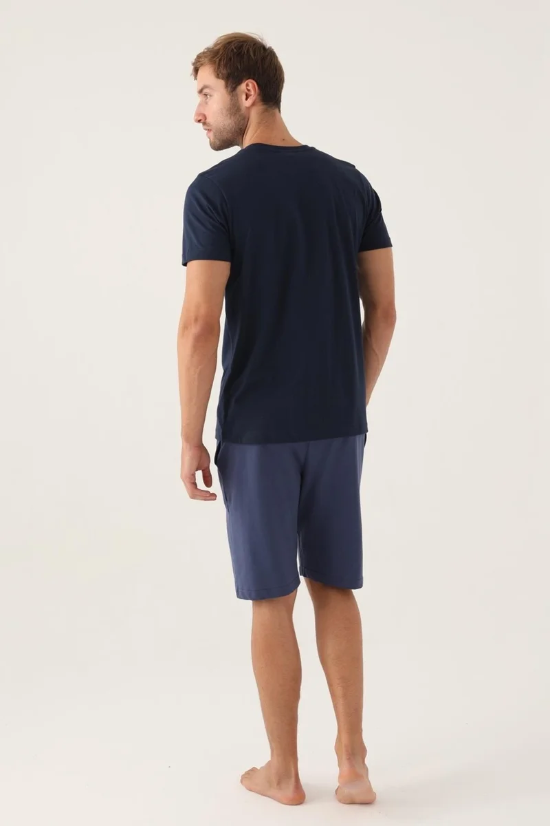 Arnetta Navy Blue Father and Son T-Shirt and Bermuda Shorts Set, Cotton, (Price Separately)