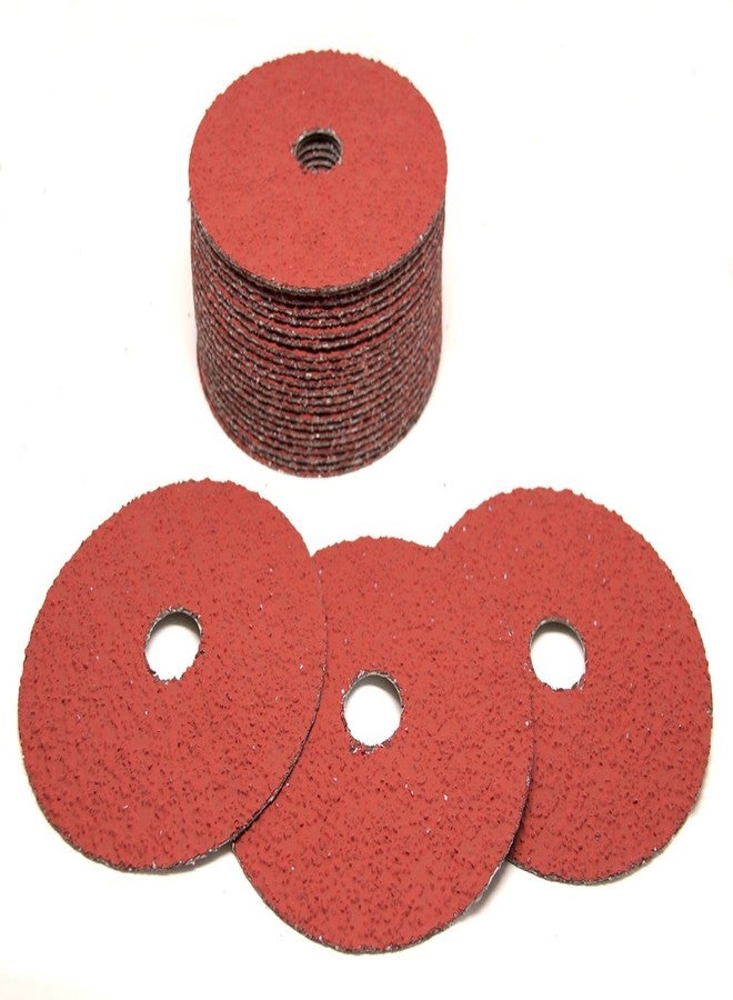 كاشطة القياس أقراص صنفرة Benchmark Abrasives مقاس 5 بوصات مصنوعة من ألياف الراتنج السيراميكي للصنفرة والتقشير على الخشب والألياف الزجاجية والصلب والمعادن، مقاس 7/8 بوصة، أقراص صنفرة لطحن الزوايا، عبوة من 25 قرصًا - 36 حبيبة - Image 2